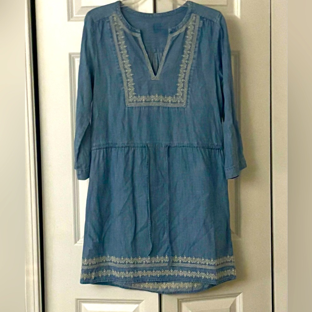 Vintage Denim Bohemian Mini Dress